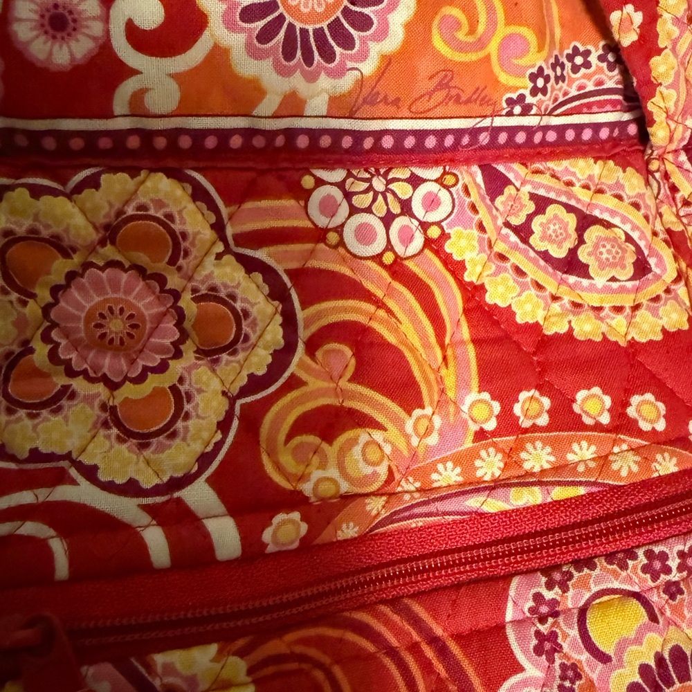 Lot of Two Vera Bradley Vibrant Paisley Tote and Purse Bag Set Pink - Picture 6 of 14